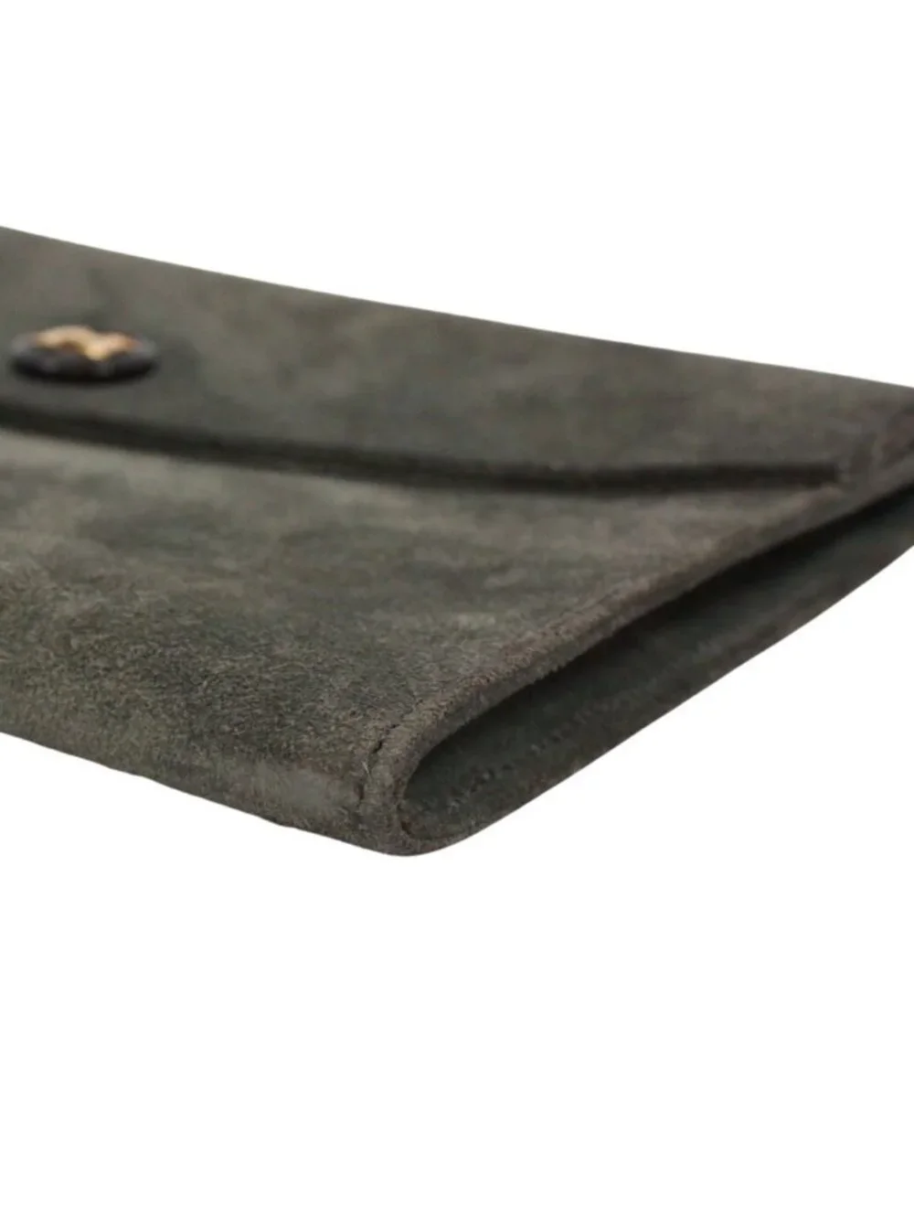 Hermes Pochette Rio Suede Gray Clutch Gold